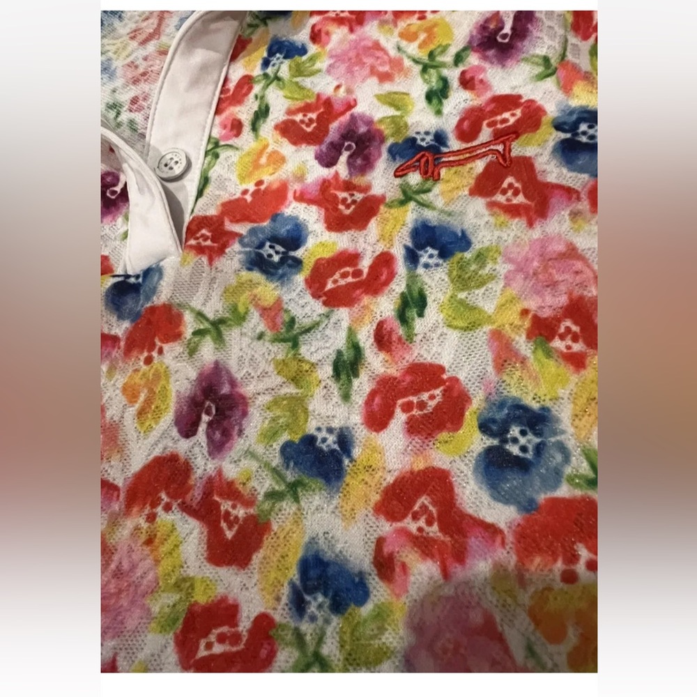 louis castel shirt blouse top sleeveless collar colorful Size 95 S Golf NWOT - Picture 2 of 6